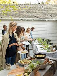 Take the pressure out of hosting a dinner party by keeping the menu simple and cooking familiar dishes instead of new recipes. How To Throw A Casual But Considered Dinner Party At Home Published 2019 Dinner Party Buffet Buffet Style Dinner Dinner Party