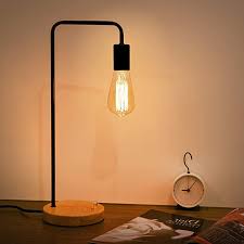 Option Desk 25 99 Kohree Industrial Table Lamp Bedside Lamp Dimmable Vintage Edison Bulb Lamp Wood In 2020 Edison Bulb Lamp Black Bedside Lamps Industrial Table Lamp