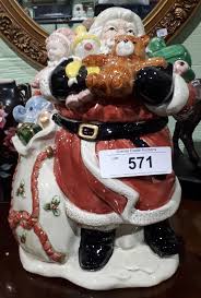Fitz and floyd santa claus cookie jar snow business ceramic. Fitz Floyd Santa Cookie Jar