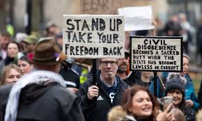 When a society reaches a certain point in economic wealth and status where its citizens have nothing better to do then disapprove or object something not of there own business. Bristol Police Arrest 14 People At Anti Lockdown Protest Coronavirus The Guardian