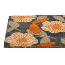 Hounds tooth personalized name door mat. Natural Coir Doormat Japanese Ikebana Design 30 X 18 Gauri Kohli Home Living