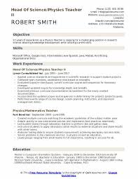 Resume format in word format for all types of jobs. Physics Teacher Resume Samples Qwikresume