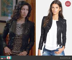 Maybe you would like to learn more about one of these? Wornontv Rosa S Black And White Printed Dress And Leather Jacket On Brooklyn Nine Nine Stephanie Beatriz Clothes And Wardrobe From Tv