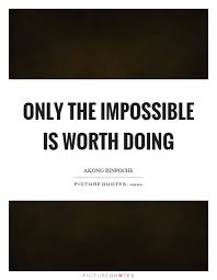 Only The Impossible Is Worth Doing Picture Quotes