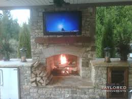 Outdoor Fireplace With Tv Mount Outdoor Fireplace Fireplace Outdoor Living Areas