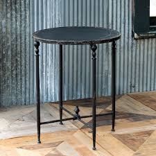 30 inch distressed vegan leather, tufted coffee table sturdy construction:industrial iron paired with mdf and pvc veneer not only looks beaut. Antique Black Metal Round Side Table A Cottage In The City