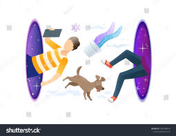 Hipster Man Dog Flying Through Portal Stock Vector (Royalty Free)  1756789613 | Shutterstock