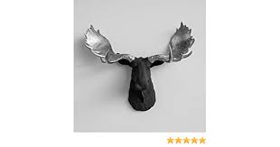 Home decor to match moose head wall mount. Amazon Com Near And Deer Large Faux Moose Head Wall Mount Modern Chic Decor Black Silver Home Kitchen