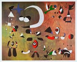 Markant für joan miros werke sind bilder mit rätselhaften und teils ironischen zügen. Joan Miro Personen In Der Nacht Poster Kunstdruck Bei Germanposters De