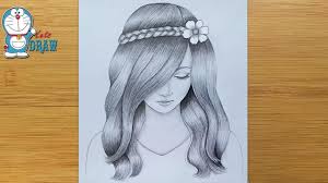 Hey, my name is rob. A Girl With Beautiful Hair Pencil Sketch Drawing How To Draw A Girl Youtube