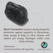 Black Tourmaline Is One Of The Most Powerful Crystals For Protection And Elimination Of Negative Energy Power Crystals Crystal Healing Stones Crystal Healing