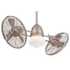 Matthews fan company 17.5 kaye oscillating wall fan 17.5 inch oscillating decorative fan. F402 Bnw Gyro Wet Brushed Nickel Outdoor Dual Ceiling Fan By Minka Aire Fans