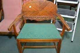 Shop ebay for great deals on antique original traditional antique chairs. Unusual Vintage Wooden Chair With Wide Upholstered Seat And Short Back