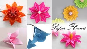 Your easy and beautiful origami paper flower is ready! 6 Easy Paper Flowers Paper Folding Diy Craft Youtube