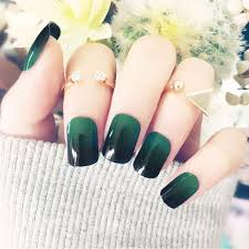 Amazon Com Campsis Fashion Glossy Fake Nails Green Black Gradient Full Cover False Nails Acrylic Nail Art Tips For Women And Girls Beauty 70 square nail art ideas | art and design.