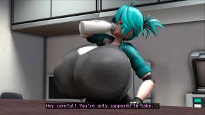3D Anime Eva Experimenting with Boob Inflation