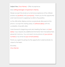 Specify if you have attached any document in the mail how do you write an acceptance email for a job offer? Job Offer Thank You Letter And Email 12 Examples And Templates