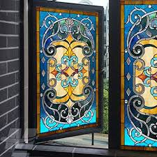Our decorative stained glass enhances the appearance of Amazon Com Xxrbb Stained Glass Window Film Opaque Self Adhesive Decorative Glass Sticker Privacy Bathroom Home Living Room Kitchen For All Kinds Of Smooth Glass Surface 90x300cm 35x118inch Home Kitchen