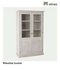 Alinea Meuble Louise Grande Vitrine 2 Portes En Pin Brosse Meubles Salon Vitrines Et Vaisseliers Buffet Salle A Manger Armoire Vitree Meuble Vitrine