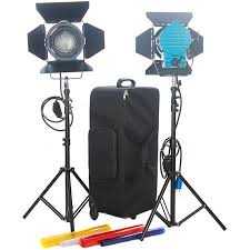 Came Tv 1000w Fresnel Tungsten Video Camera Spot Light Kit With Dimmers J1200