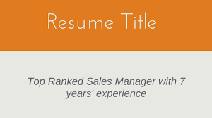 what is a resume title? (+30 examples