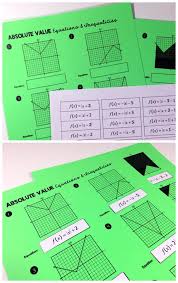 Graphing Absolute Value Equations Inequalities Cut Paste