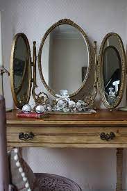 Pretty Gilt Vintage Triple Dressing Table Mirror With Roses Dressing Table Mirror Mirror Table Mirror