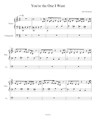 You Re The One I Want Sheet Music For Piano Cello Mixed Duet Musescore Com