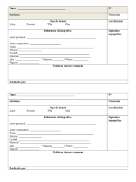 Maybe you would like to learn more about one of these? Ficha Bibliografica En Blanco Para Imprimir Fairlysafedelusions Blogspot Com