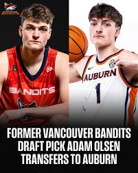 Vancouver Bandits' Adam Olsen joins Auburn for 2026-27 NCAA season