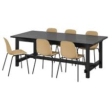 Mockelby Norraryd Table And 6 Chairs Oak Black Ikea Ikea Dining Sets Ikea Dining Wood Dining Table