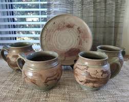 1988 Leishman Pottery Face Planter, Bearded Man Face Mike & Connie Leishman  Blue Indoor Planter Canadian Studio Art Pottery Plant Pot