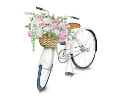 Watercolor bicycle flowers,basket,summer,illustration, white background design,prints,background. Watercolor Bicycle And Flowers On Behance