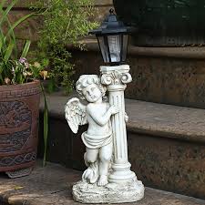 Add the safety and beauty of light to your deck, stairs and entrance with solar deck rail lights, and column solar carriage lanterns. Solar Light Roman Column Angel Memorial Statue Light Detinom