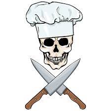 Calavera sin mandíbula en gorro de cocinero. Ilustracion Del Craneo De Cocina Con Cuchillos Ilustraciones Vectoriales Clip Art Vectorizado Libre De Derechos Image 15658943