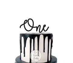 Black And White Birthday Cake For Girls One Cupcake Toppers Monochrome Party Black And White Decorations Modern Kids Party First Birthday Cake Topper Birthday Cake Kids Girls Birthday Cake Toppers