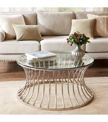 29w x 15.5d x 16.25t. Brushed Nickel Silver Round Coffee Table Glass Top Buy Metal Round Side Table Brushed Glass Round Table Modern Glass Living Room Table Product On Alibaba Com
