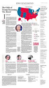 The Odds Of Trump Becoming Mr Brexit Epoch Times Newspaper Editorialdesign Newspaper Design Editorial Design Newspaper