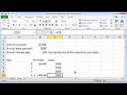 With residual value, it is. Excel 2010 Lease Versus Purchase With Residual Value Youtube