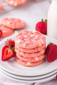 It is finished off with a thick cream cheese frosting which compliments the flavor perfectly! Strawberry Cake Mix Cookies Princess Pinky Girl