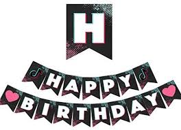 Amazon Com Tik Tok Happy Birthday Banner Tik Tok Party Decorations Tik Tok Banner Music Theme Party Happy Birthday Banners Music Themed Parties Banners Music