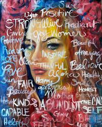 ♡♡Positivity Vibes♡♡ #womanartists #supportlocal #positivityportrait  #supportlocalartists #paintingpositivity #womanart #wordshavepower #art  #fulltimeartist #art