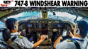 Aviation through the eyes of female & male pilots! Cockpit Boeing 747 8 Windshear Warning At Chicago O Hare Youtube