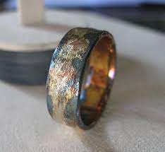 Mens Wedding Ring 8mm Comfort Fit Rustic Mens Wedding Band Gold Unique Mens Ring Viking Wedding Ring Mens Rustic Wedding Bands Rings For Men Mens Wedding Rings