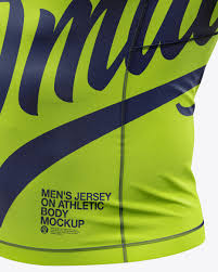 Download Men S Short Sleeve Jersey On Athletic Body Mockup In Apparel Mockups On Yellow Images Object Mockups