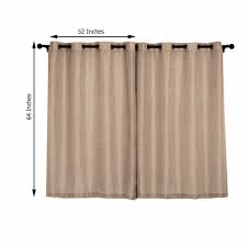 Choose from contactless same day delivery, drive up and more. Pack Of 2 52 X64 Taupe Faux Linen Curtains Semi Sheer Curtain Panels With Chrome Grommet Tableclothsfactory