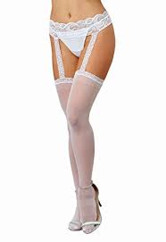 Sheer garter belt pantyhose, one size, white, white, size one size 777i. Dreamgirl Women S Sheer Garter Belt And Stockings Set Buy Online In Andorra At Andorra Desertcart Com Productid 4366249