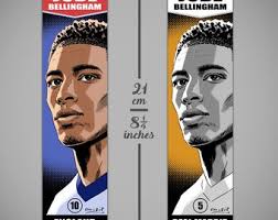 JUDE BELLINGHAM Double-sided Illustrated Football BOOKMARK, England, Real  Madrid, Gift.