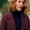 Canary Black 2024 Kate Beckinsale Maroon Coat
