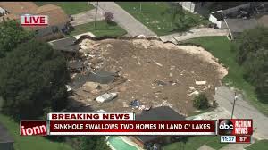 sinkhole swallows 2 homes in land o